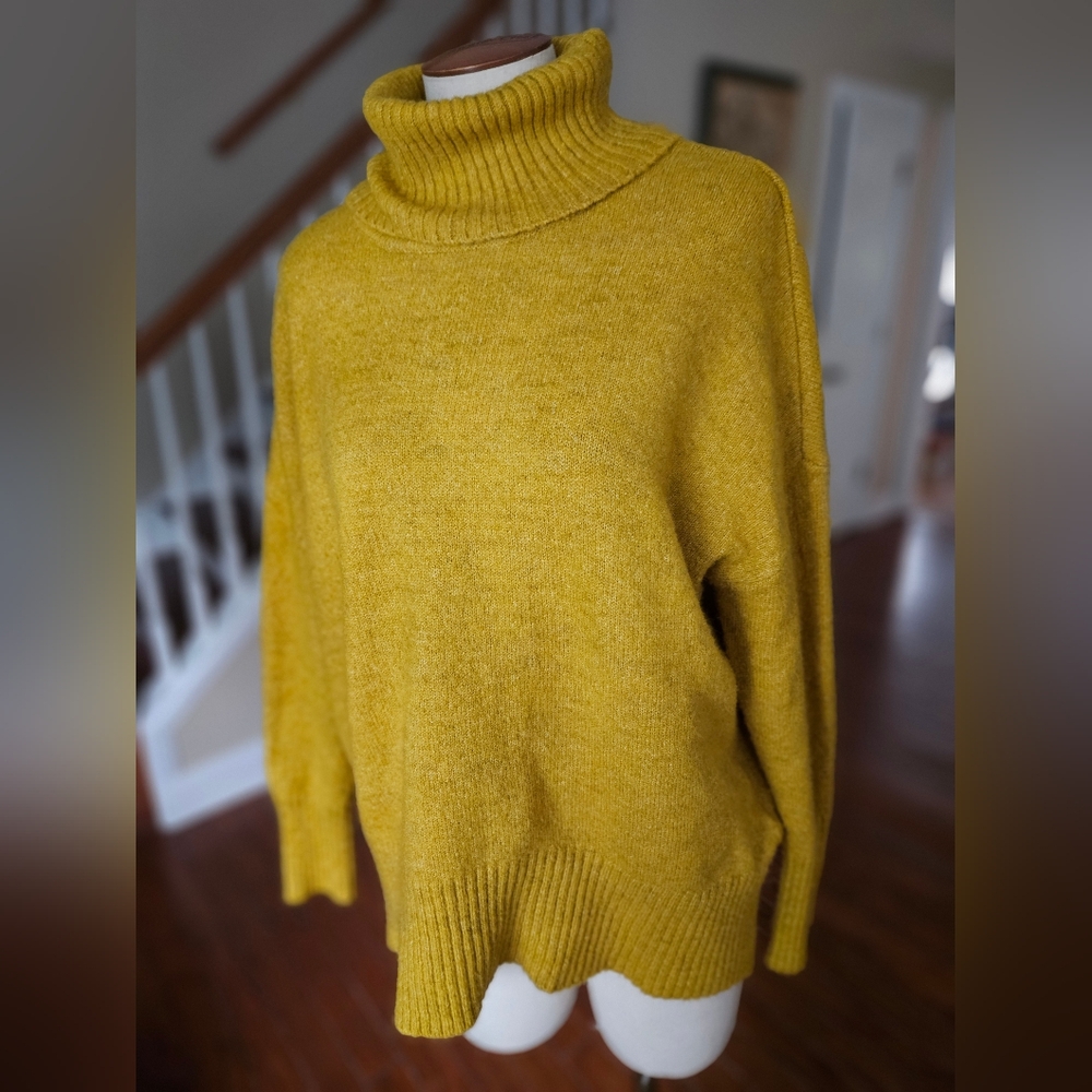 William Rast Mustard Yellow Turtleneck Sweater